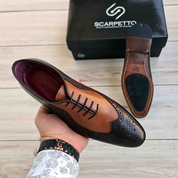 Handmade Leather Spectator Dress Shoe for Men - Picture 3 of 5